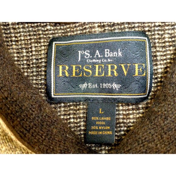 JOS. A. Bank Reserve Lambswool Blend Brown Sweater W/ Mock Neck Size Large - Picture 4 of 10